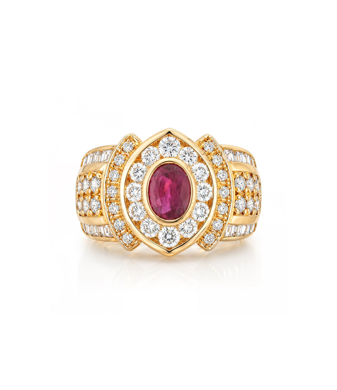 18kt Estate Ruby Diamond Ring