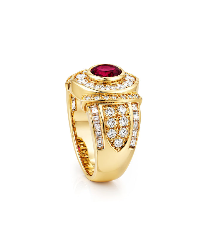 18kt Estate Ruby Diamond Ring