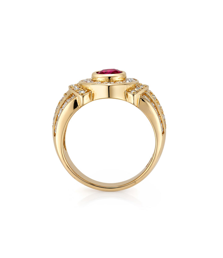 18kt Estate Ruby Diamond Ring