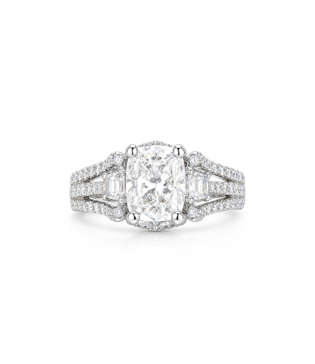 18kt White Gold Lab Grown Cushion Diamond Ring