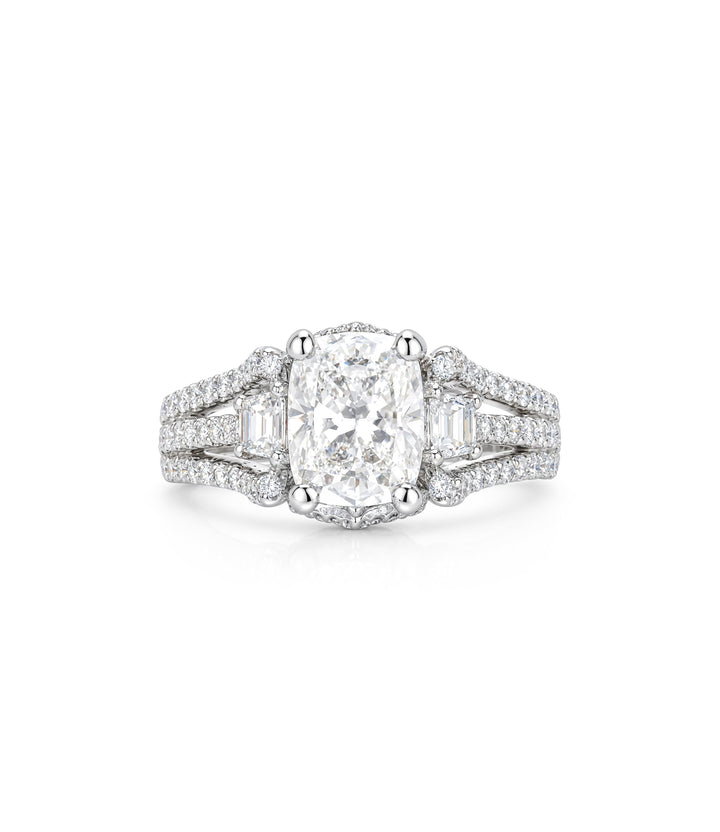 18kt White Gold Lab Grown Cushion Diamond Ring