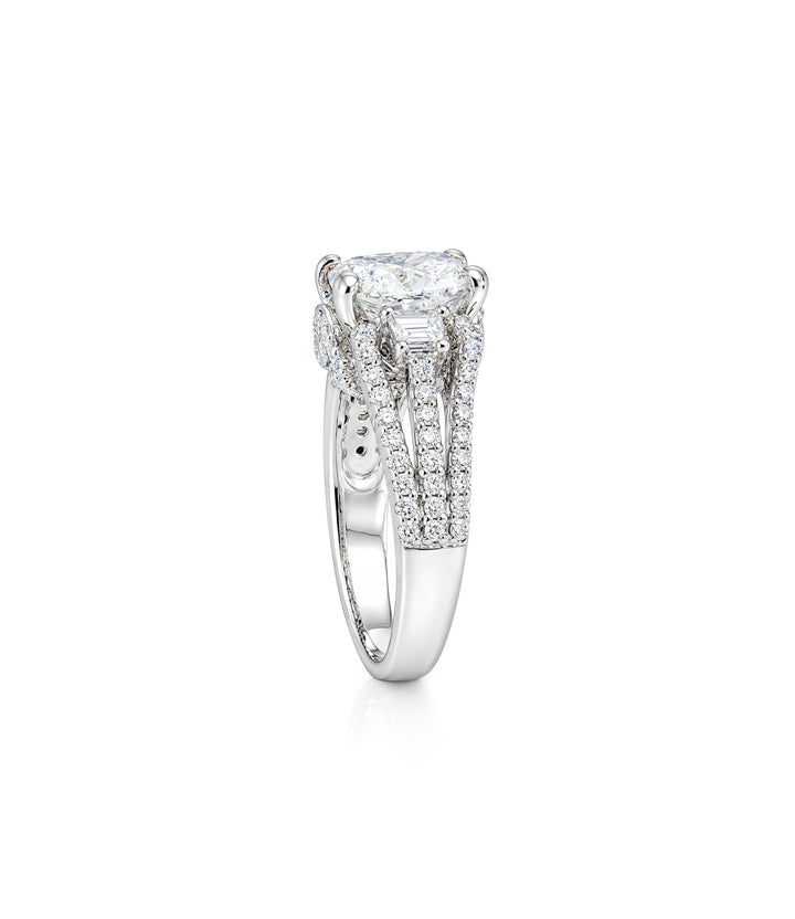 18kt White Gold Lab Grown Cushion Diamond Ring