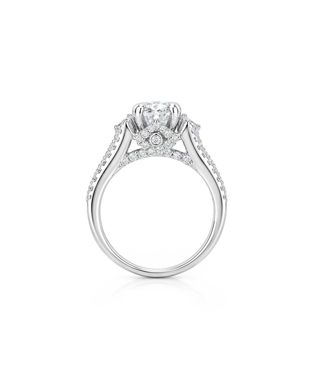 18kt White Gold Lab Grown Cushion Diamond Ring