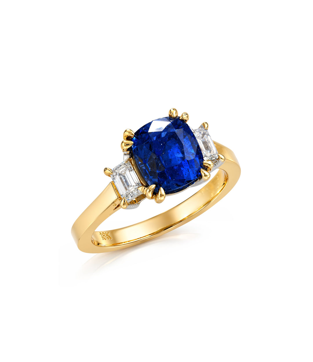 18kt Yellow and White Gold Sapphire and Diamond Ring