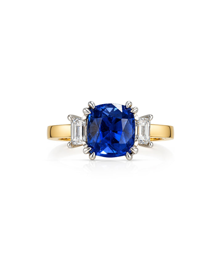 18kt Yellow and White Gold Sapphire and Diamond Ring