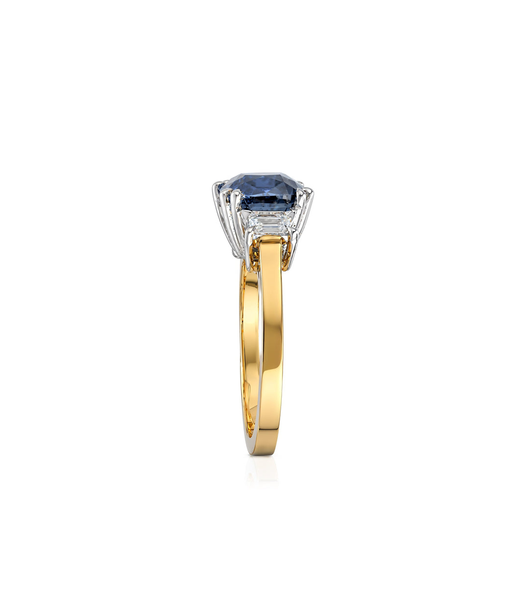 18kt Yellow and White Gold Sapphire and Diamond Ring