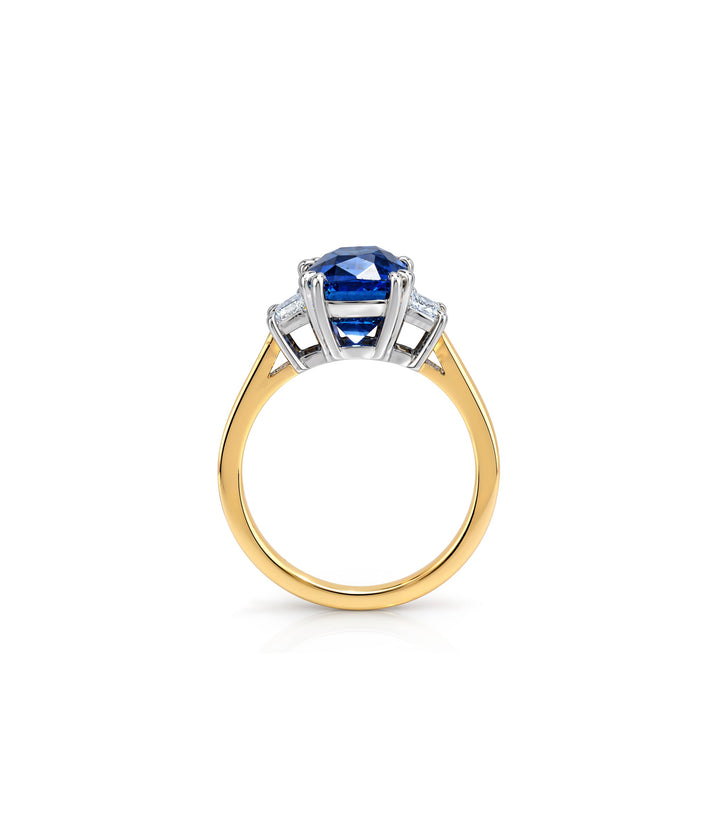 18kt Yellow and White Gold Sapphire and Diamond Ring