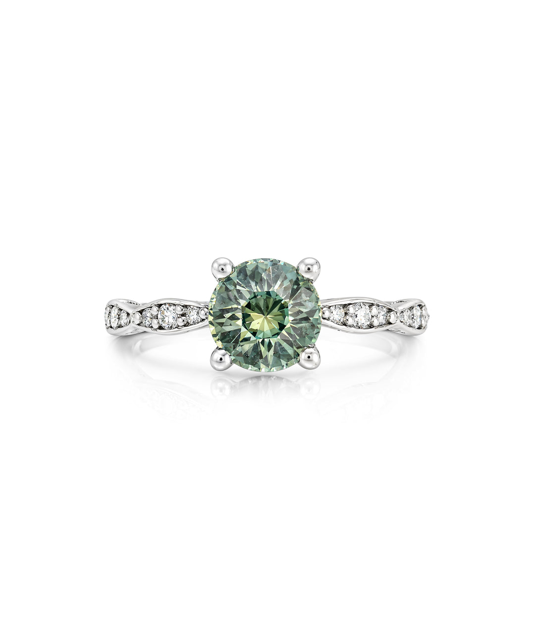 A. 18kt Tacori Green Sapphire Diamond Ring