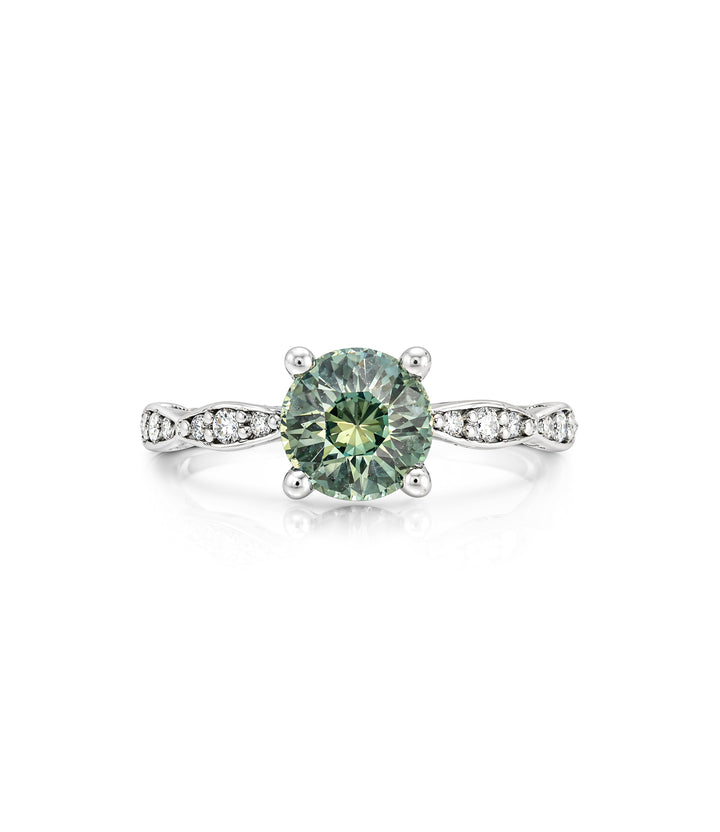 A. 18kt Tacori Green Sapphire Diamond Ring