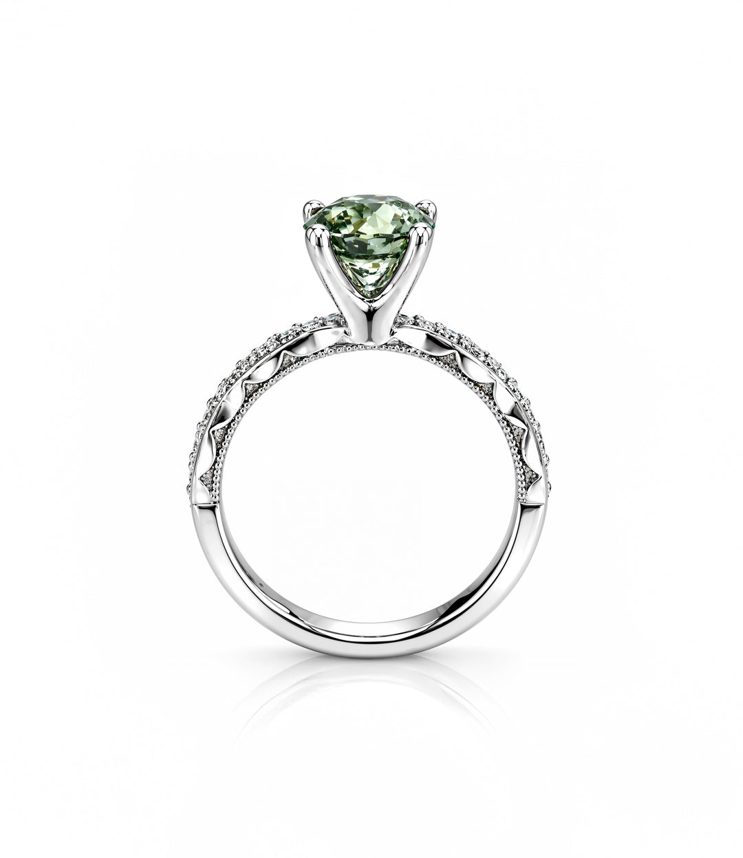 A. 18kt Tacori Green Sapphire Diamond Ring