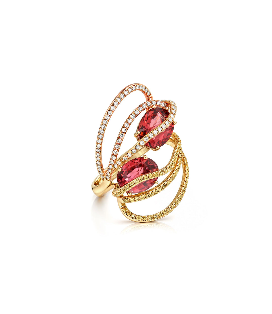 18kt Yellow and Rose Gold Tourmaline and Diamond Ring
