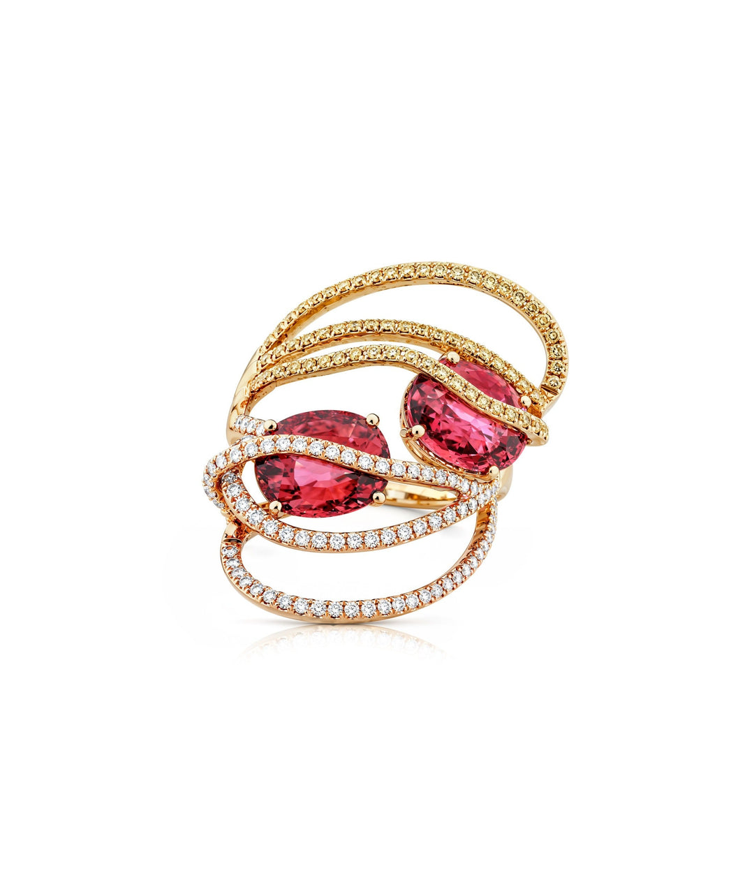18kt Yellow and Rose Gold Tourmaline and Diamond Ring