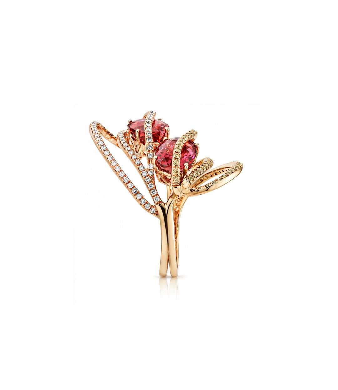 18kt Yellow and Rose Gold Tourmaline and Diamond Ring
