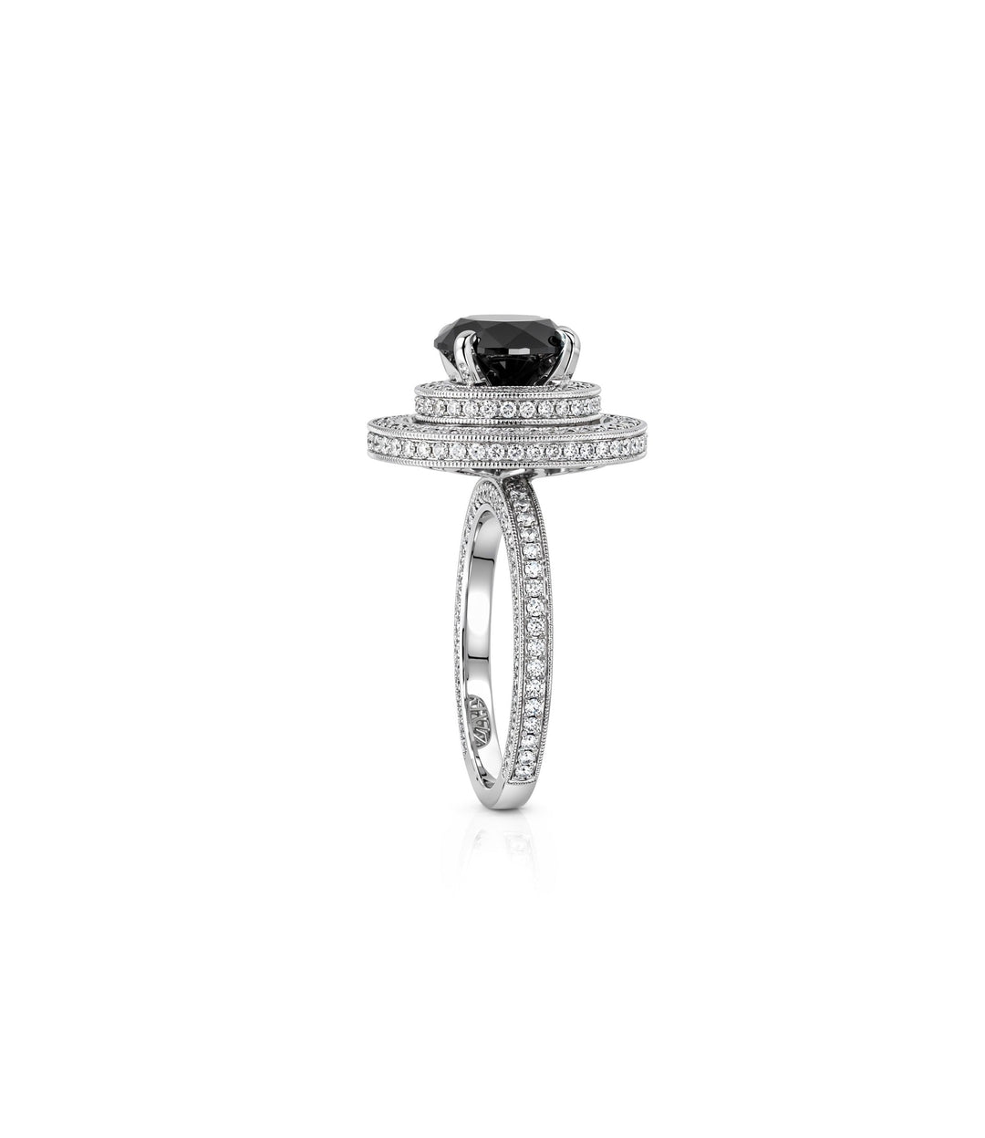 18kt White Gold Black and White Diamond Ring