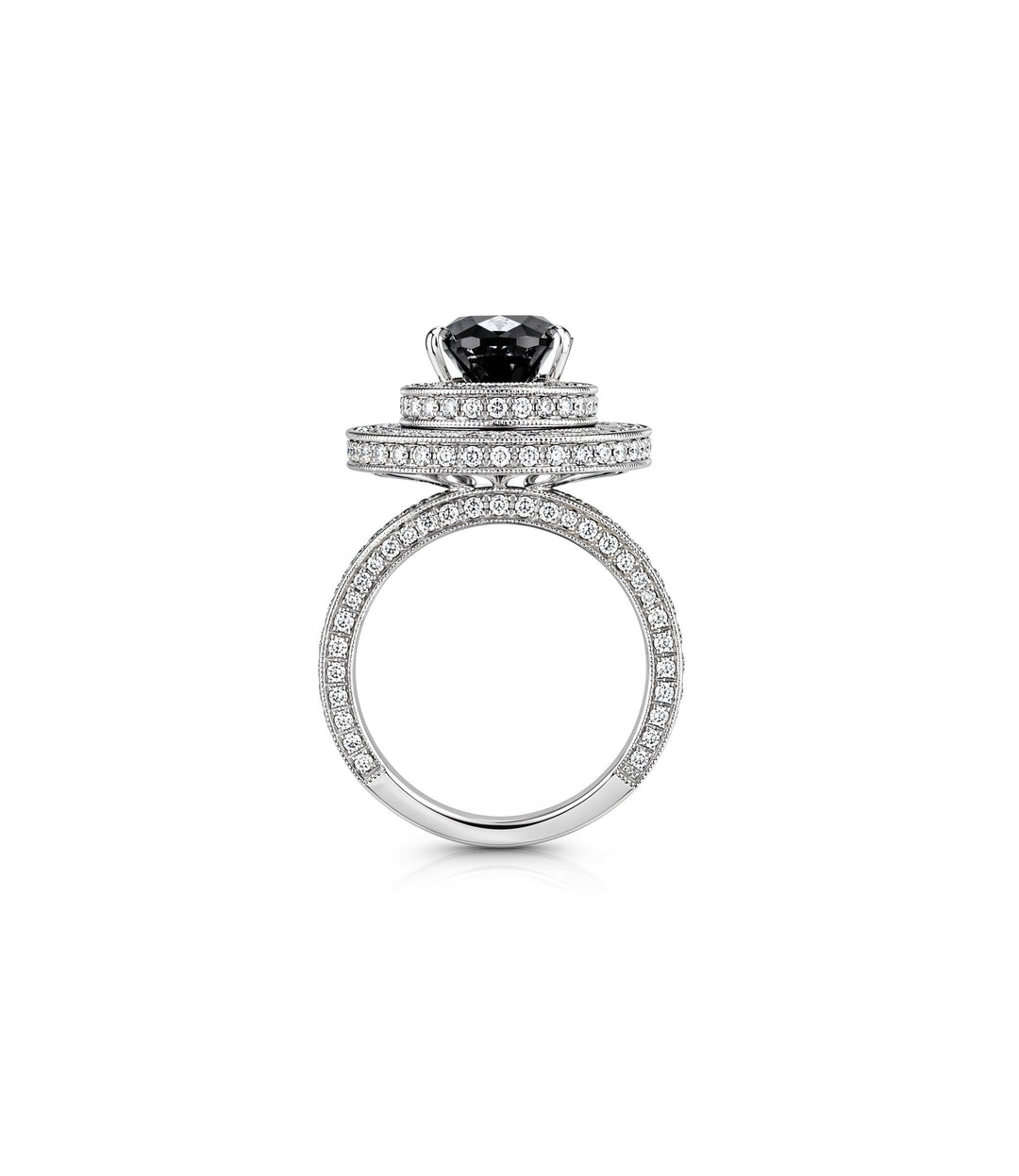 18kt White Gold Black and White Diamond Ring