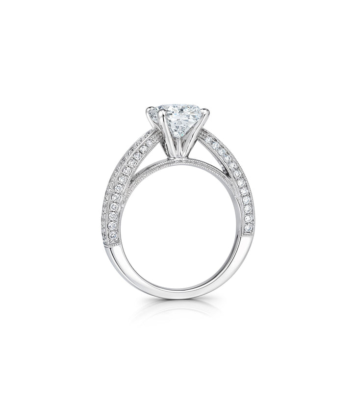 18kt White Gold Cushion Cut Diamond Ring