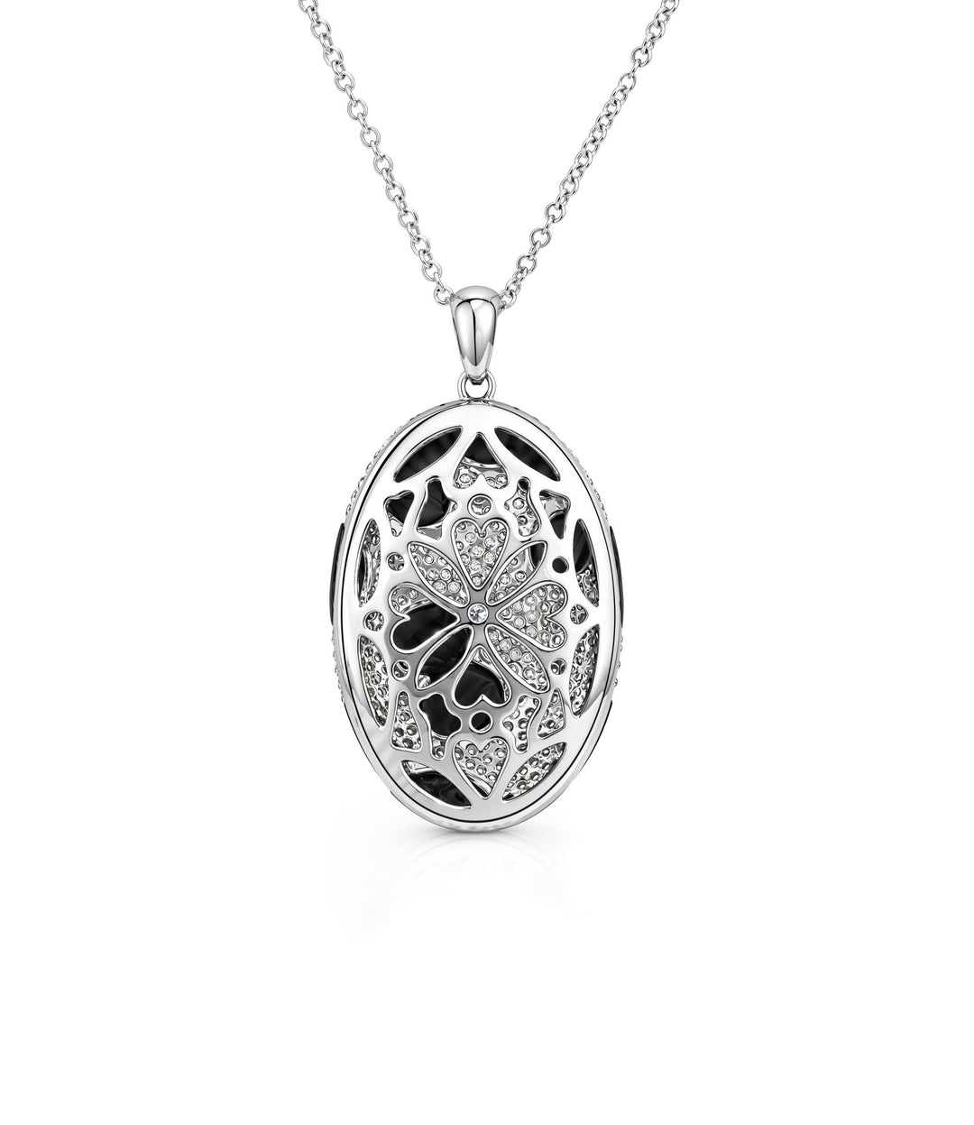 18kt White Gold Onyx Diamond Pendant