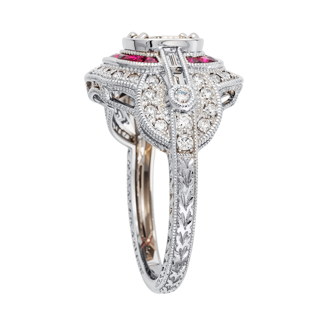 18kt White Gold Ruby Diamond Ring