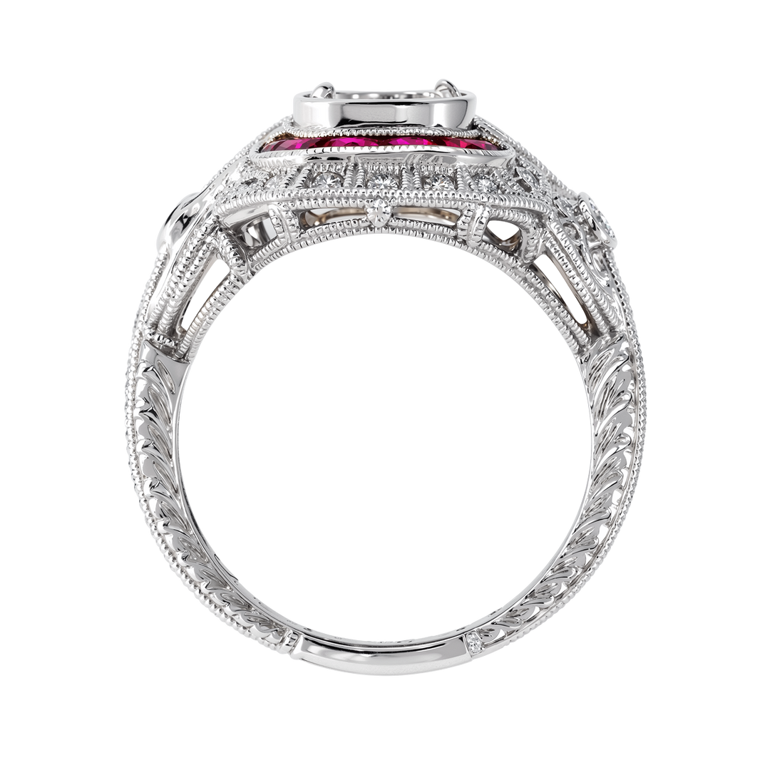 18kt White Gold Ruby Diamond Ring