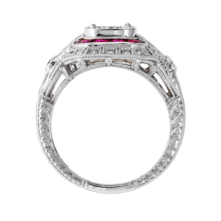 18kt White Gold Ruby Diamond Ring