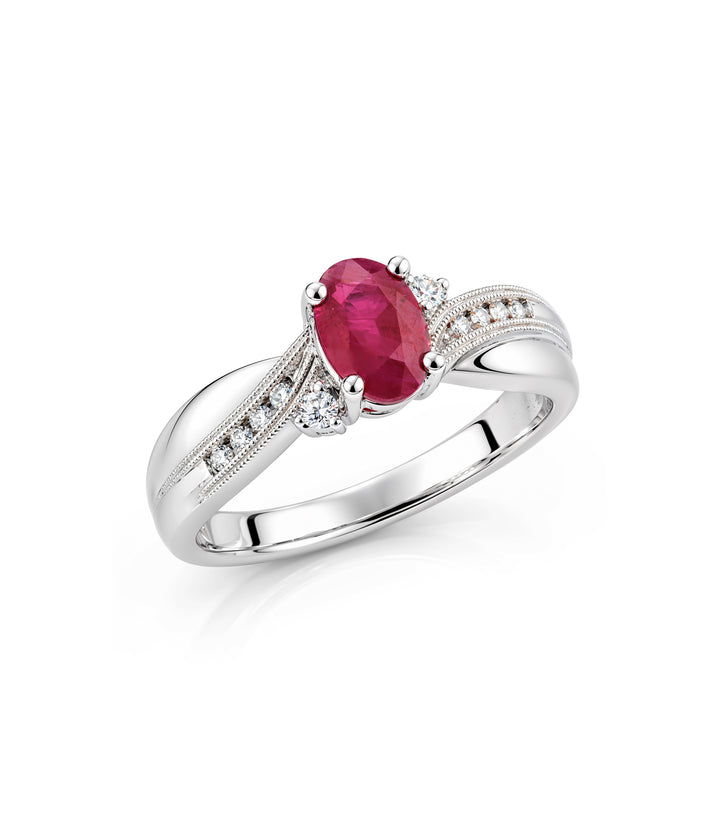 18kt White Gold Ruby and Diamond Ring