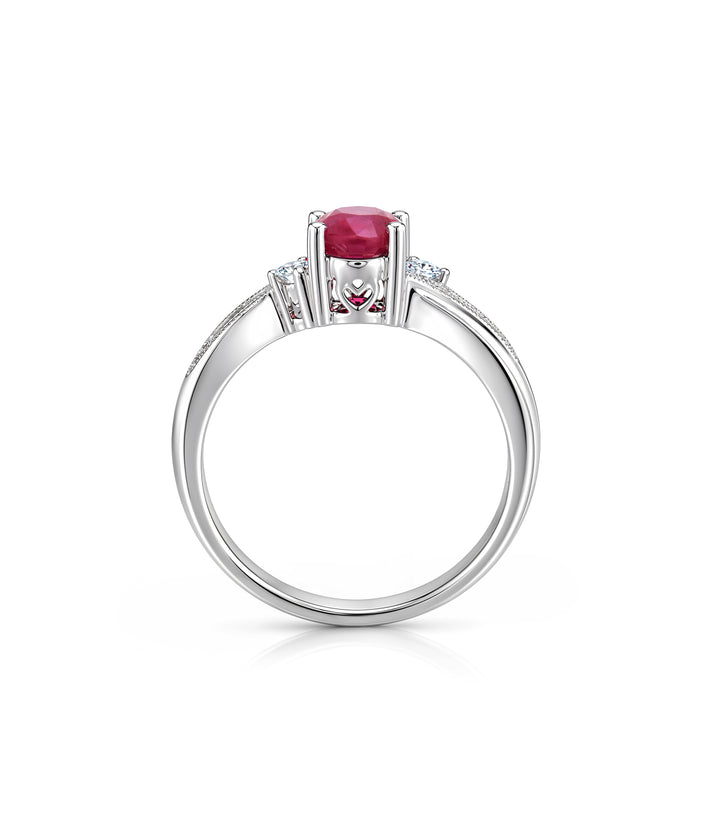 18kt White Gold Ruby and Diamond Ring