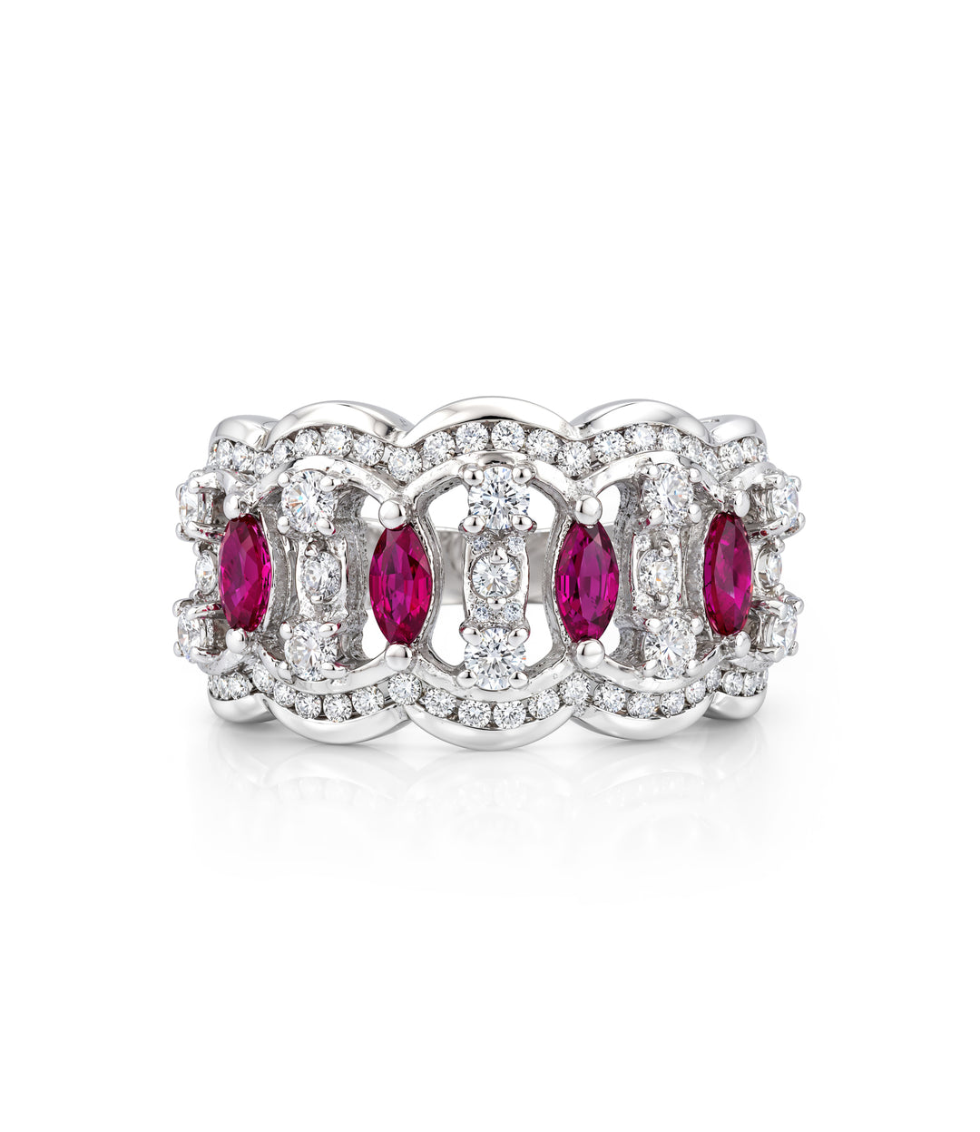 18kt White Gold Ruby Diamond Ring
