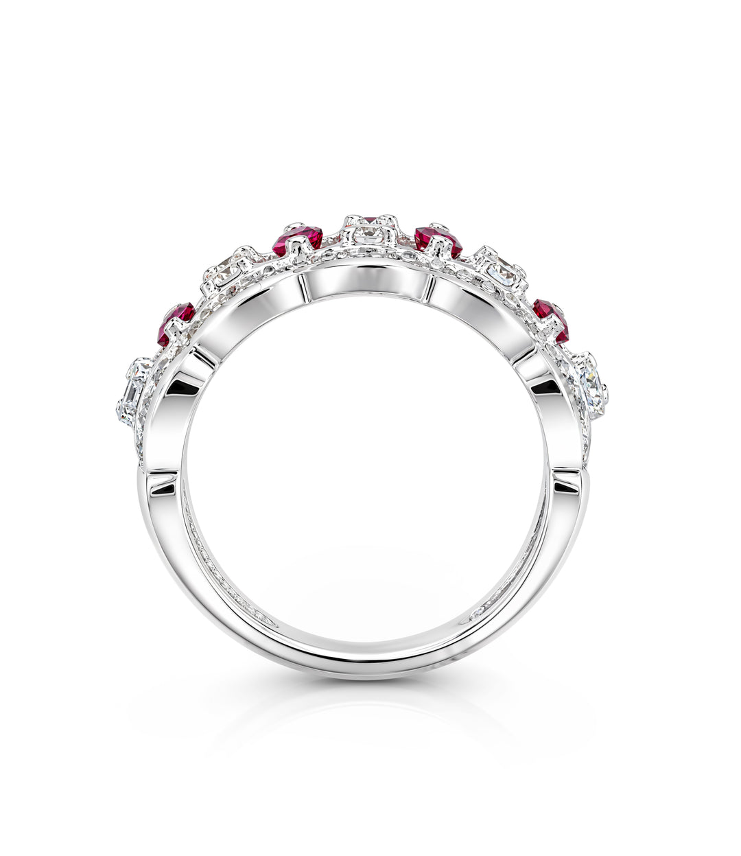 18kt White Gold Ruby Diamond Ring