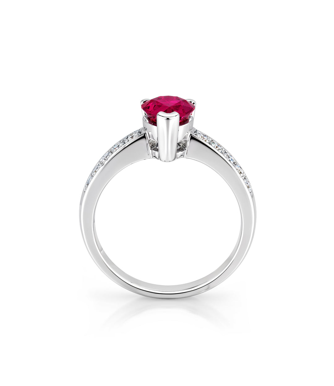 18kt White Gold Ruby Diamond Ring