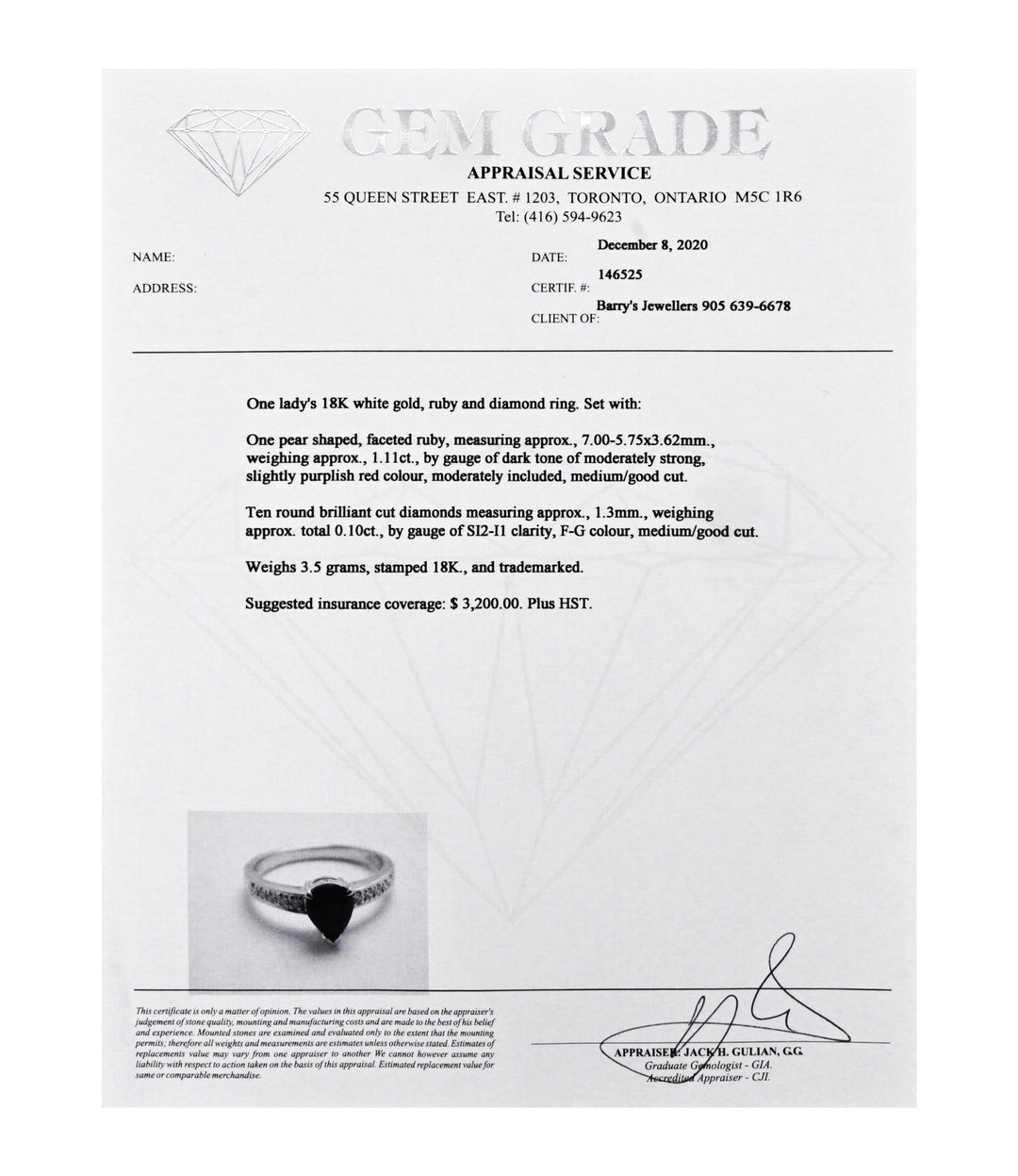 18kt White Gold Ruby Diamond Ring