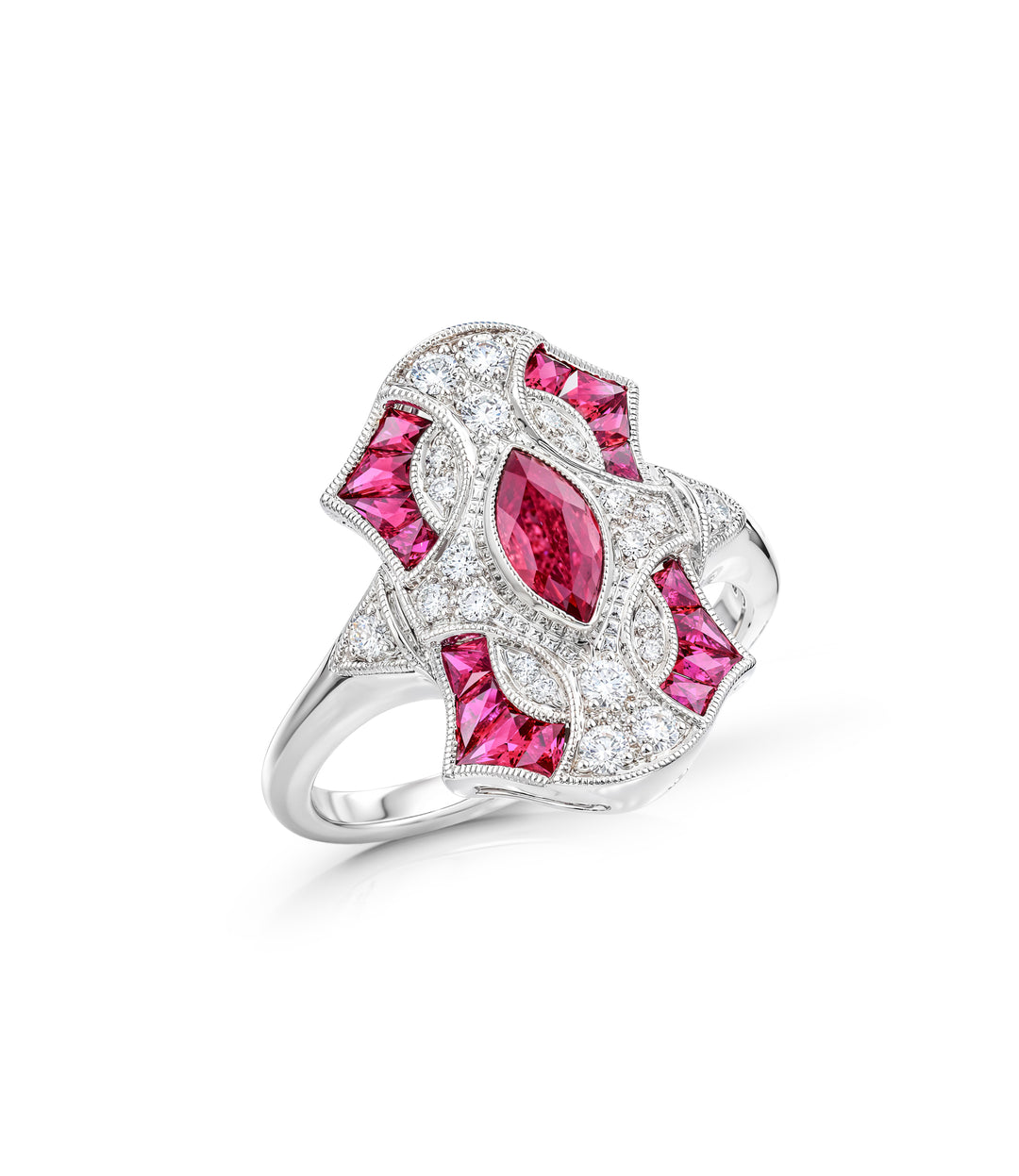 18kt White Gold Ruby and Diamond Ring