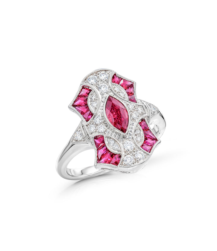 18kt White Gold Ruby and Diamond Ring
