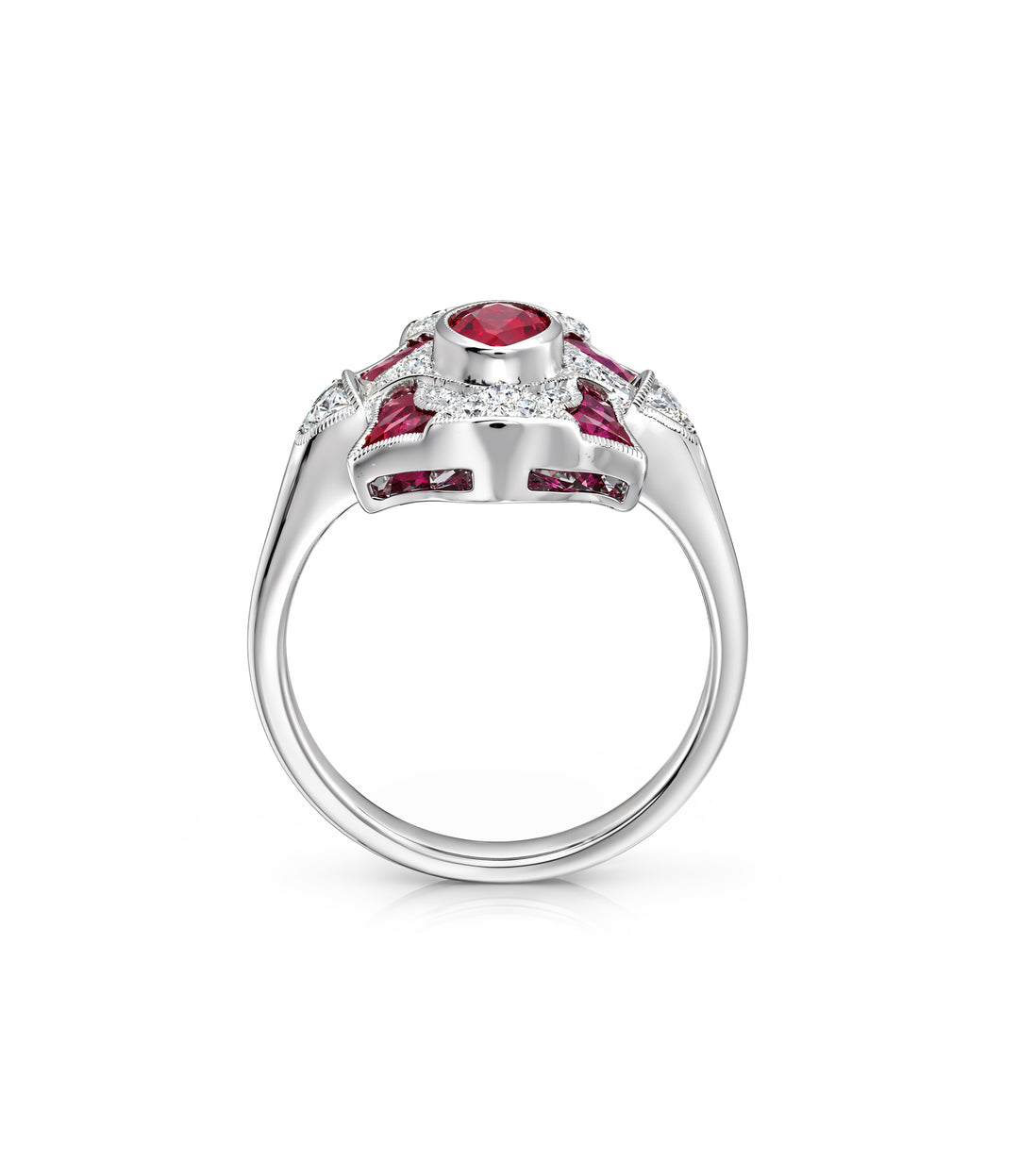 18kt White Gold Ruby and Diamond Ring