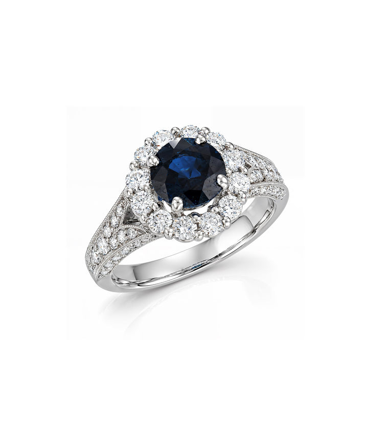 18kt White Gold Sapphire and Diamond Ring