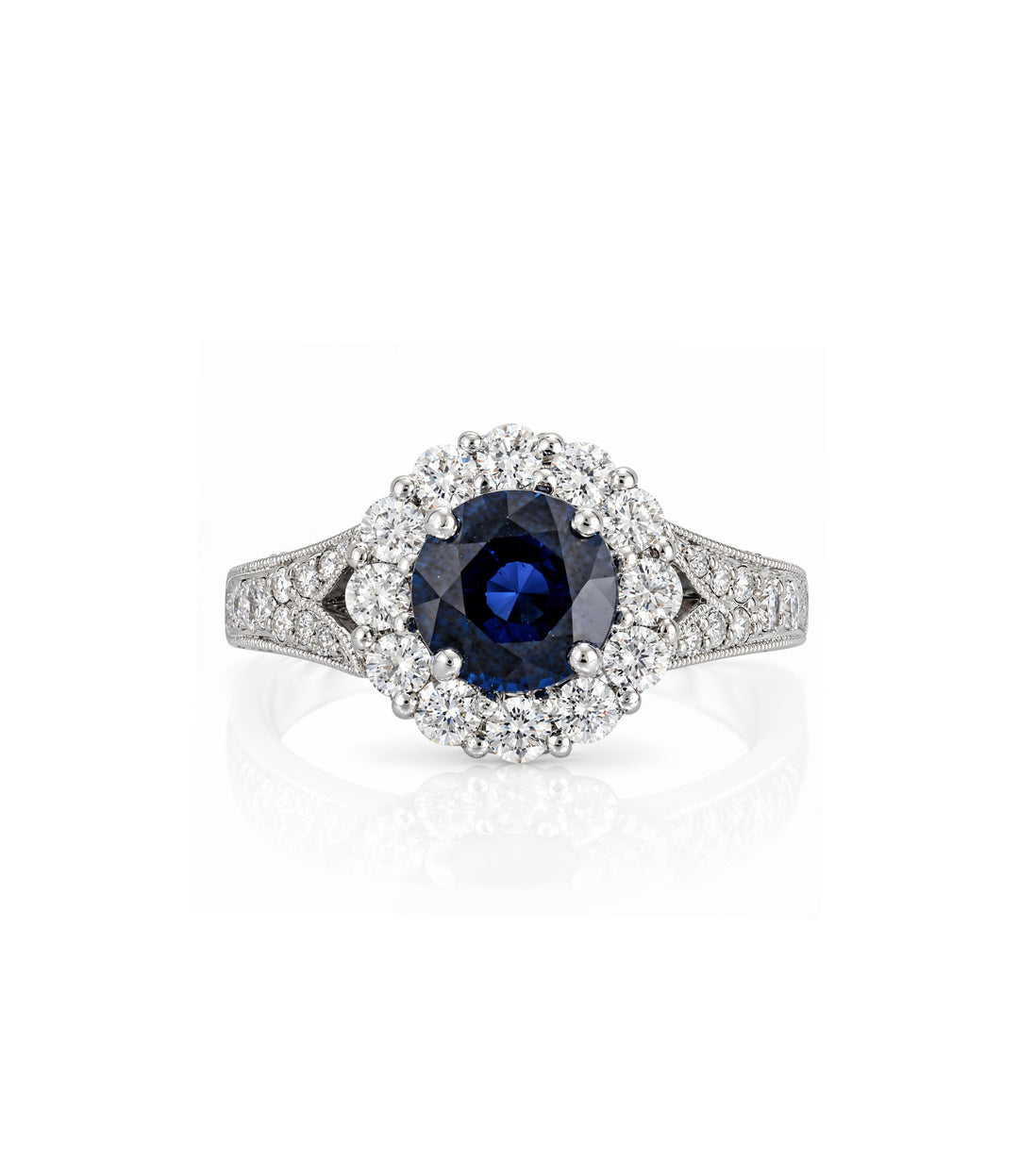 18kt White Gold Sapphire and Diamond Ring