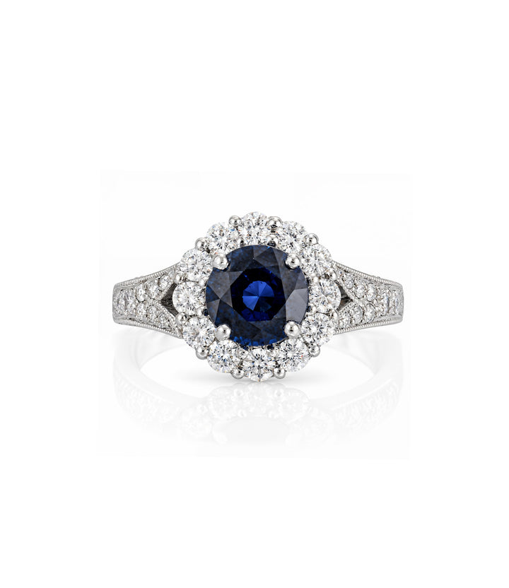 18kt White Gold Sapphire and Diamond Ring
