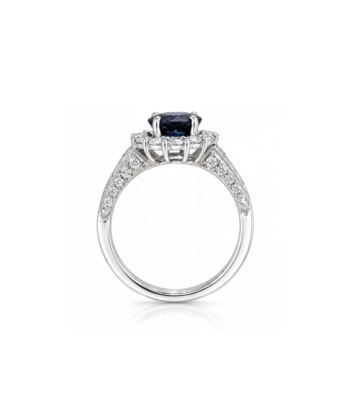 18kt White Gold Sapphire and Diamond Ring