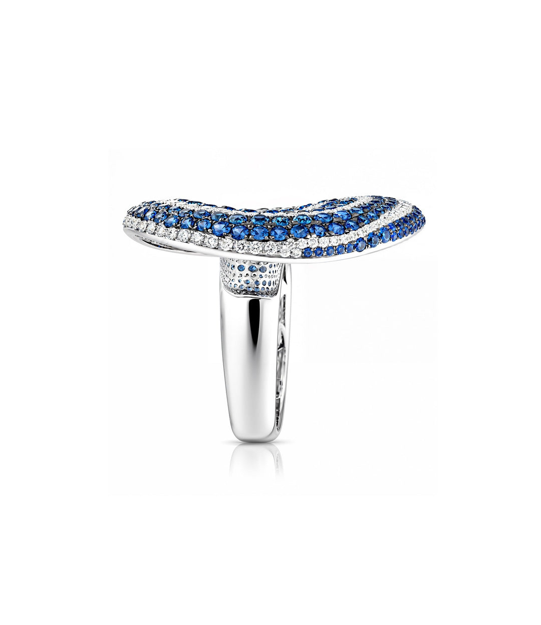 18kt White Gold Sapphire and Diamond Cocktail Ring