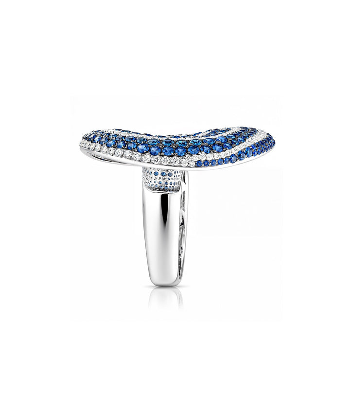 18kt White Gold Sapphire and Diamond Cocktail Ring