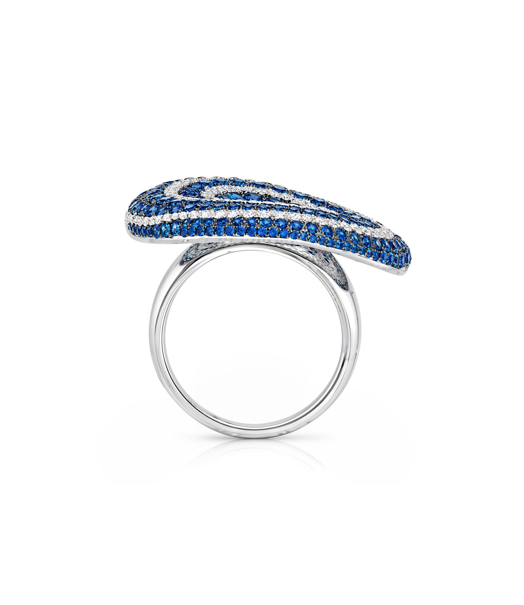 18kt White Gold Sapphire and Diamond Cocktail Ring