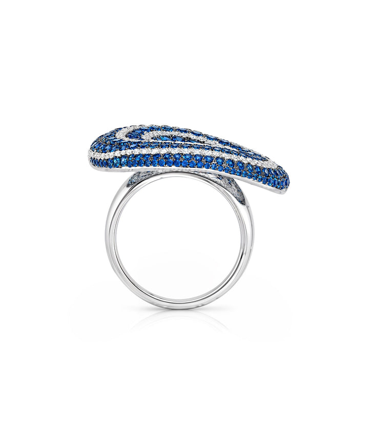 18kt White Gold Sapphire and Diamond Cocktail Ring
