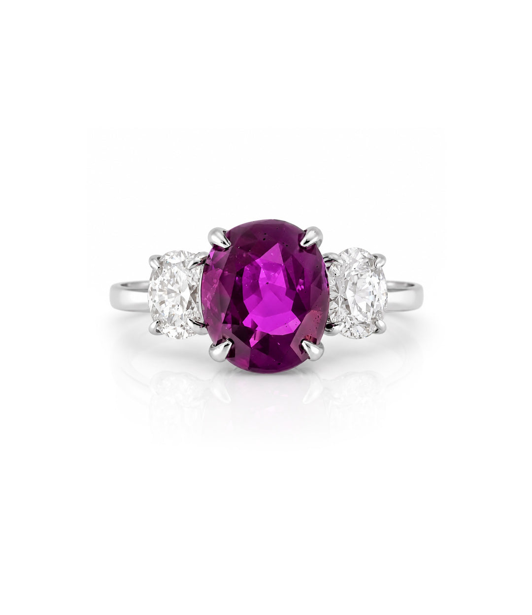 18kt White Gold Purple Sapphire and Diamond Ring