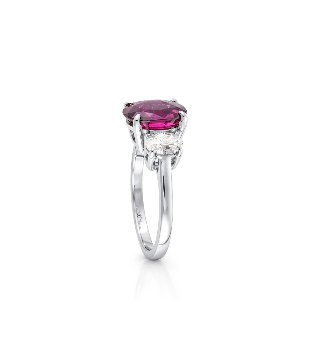 18kt White Gold Purple Sapphire and Diamond Ring