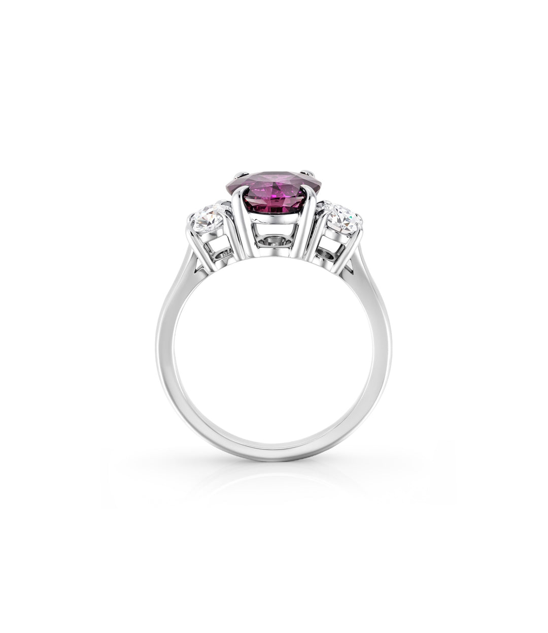 18kt White Gold Purple Sapphire and Diamond Ring
