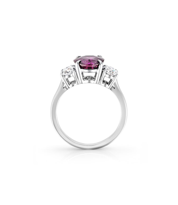 18kt White Gold Purple Sapphire and Diamond Ring
