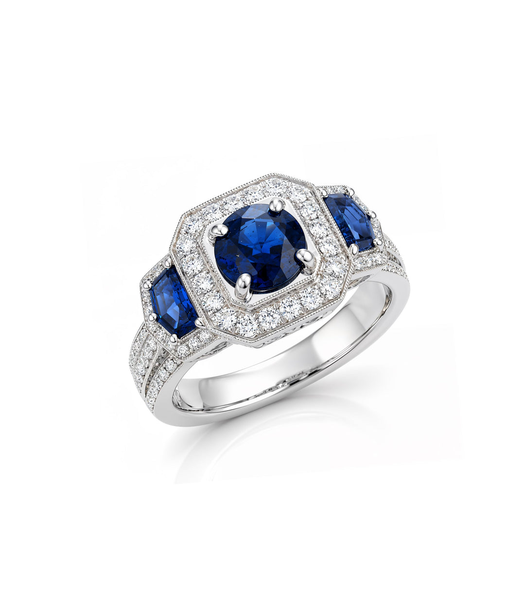 18kt White Gold Sapphire and Diamond Ring