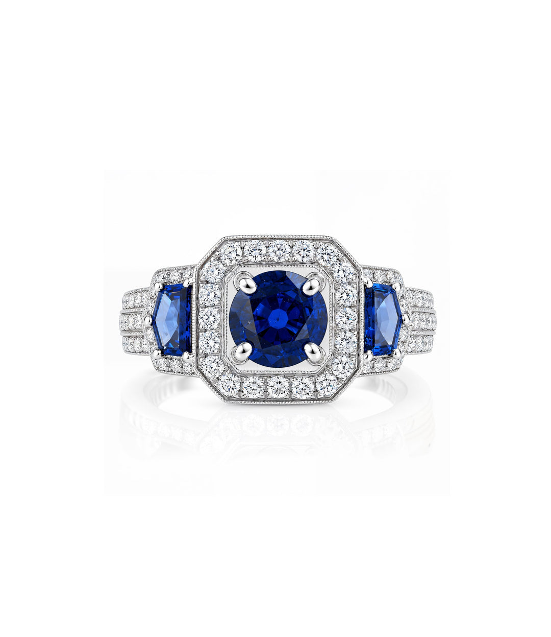18kt White Gold Sapphire and Diamond Ring