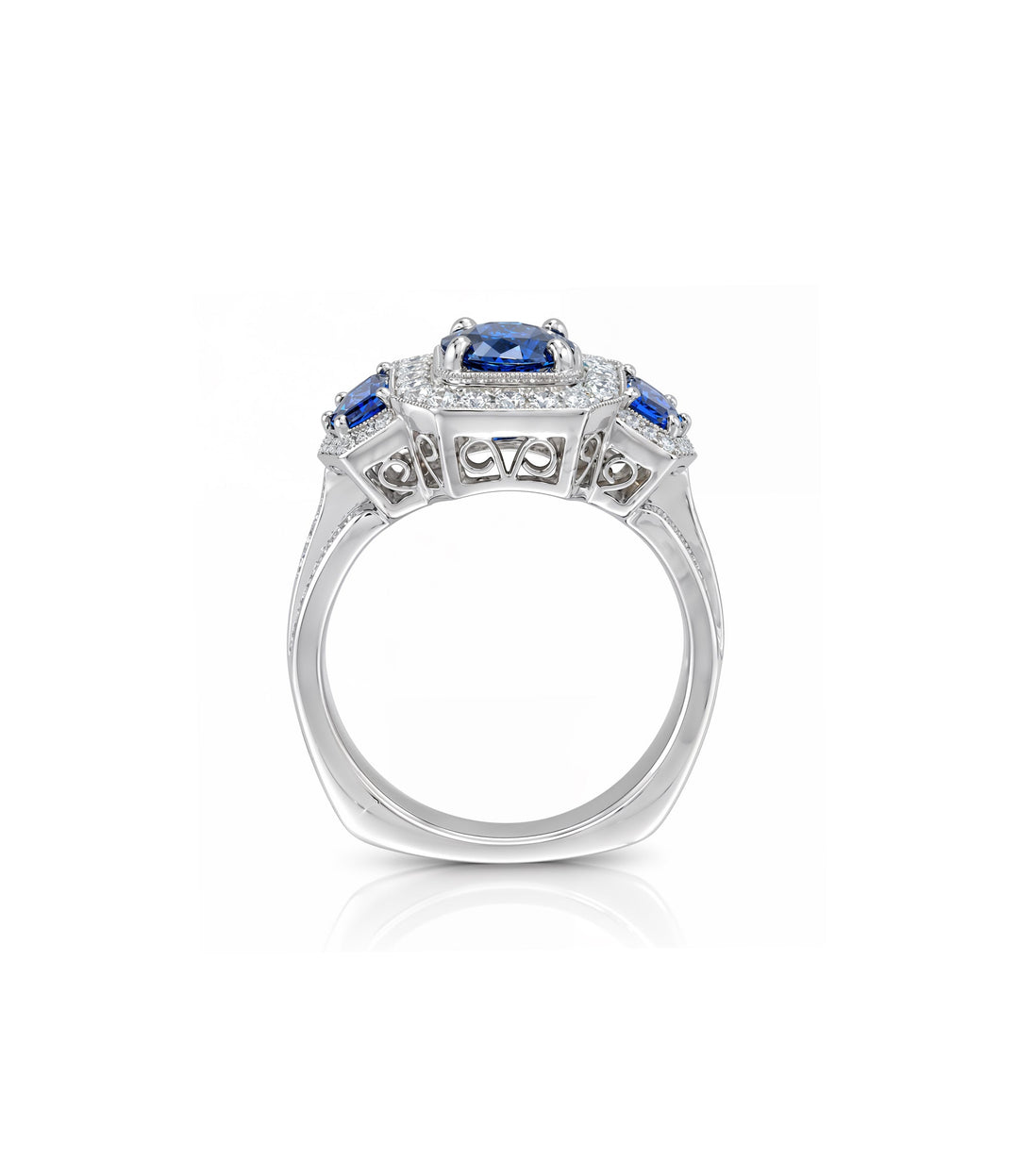 18kt White Gold Sapphire and Diamond Ring