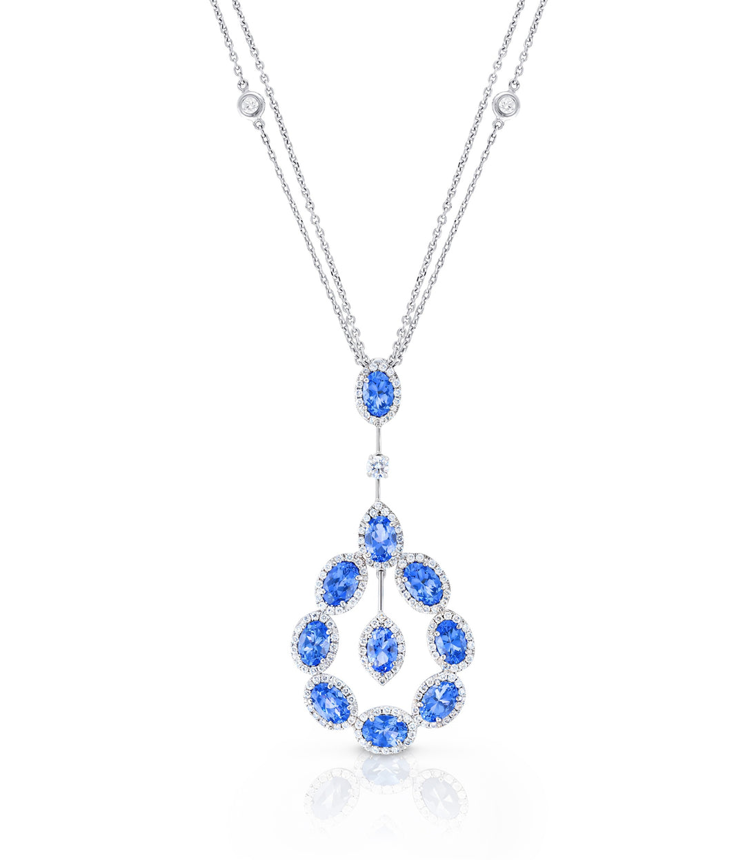 18kt White Gold Tanzanite Diamond Pendant