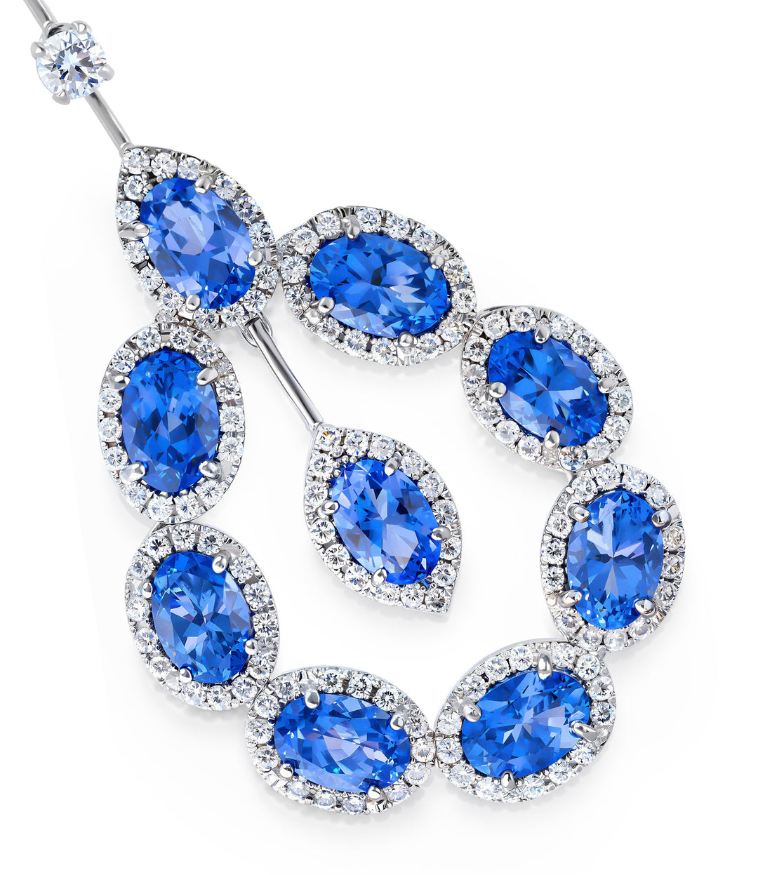18kt White Gold Tanzanite Diamond Pendant